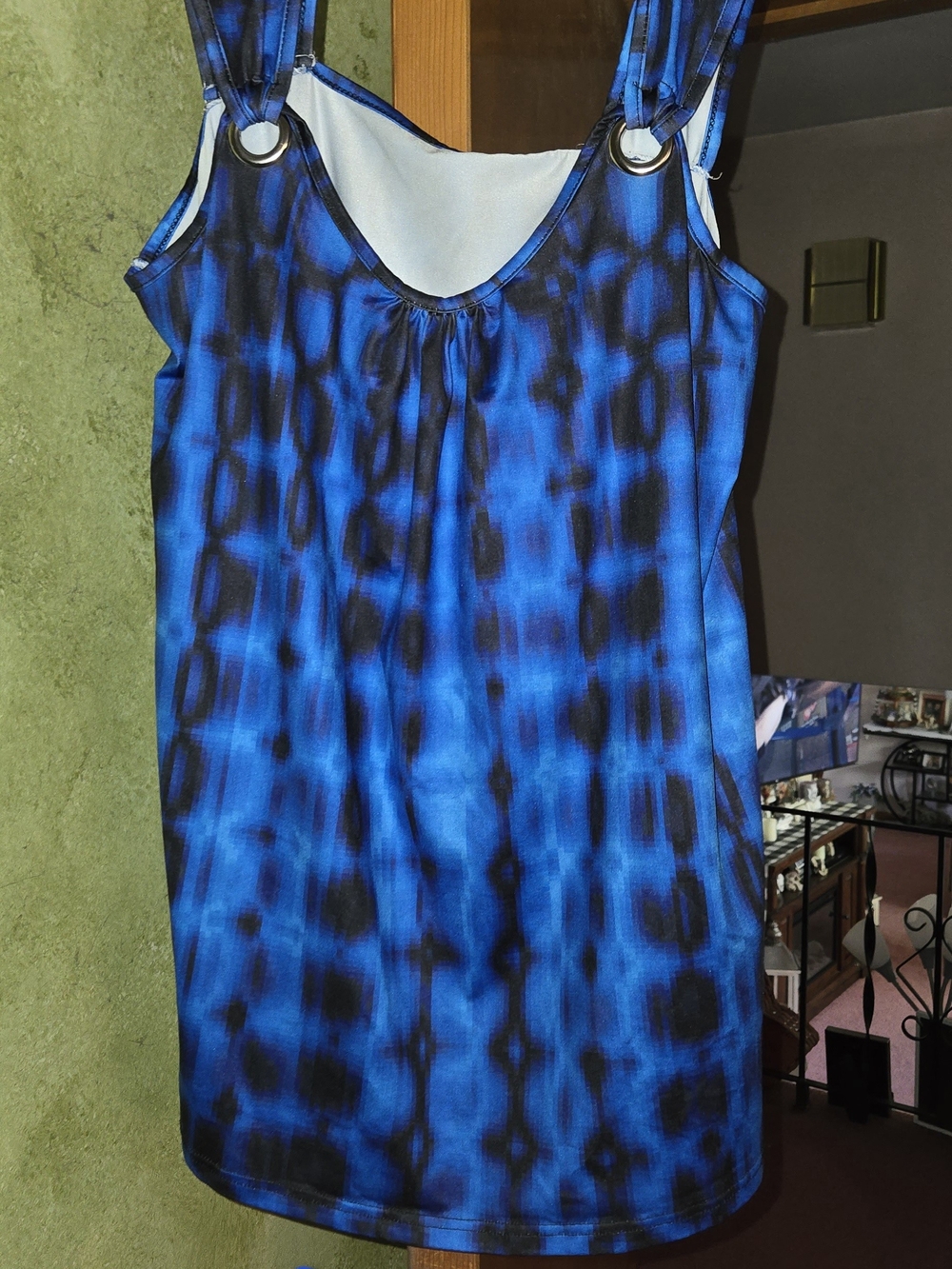 Blue Patterned Sleeveless Women's Top